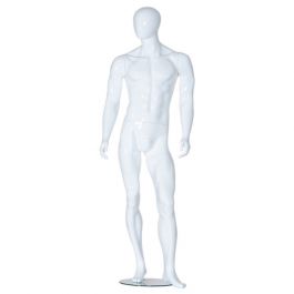 MANNEQUINS VITRINE HOMME : Mannequin homme abstrait blanc mat 191 cm