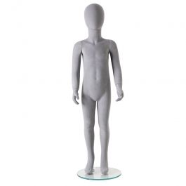 MANNEQUINS VITRINE ENFANT - MANNEQUINS ABSTRAITS : Mannequin vitrine enfant 5-6 ans sans visage gris