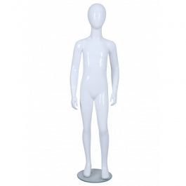 MANNEQUINS VITRINE ENFANT - MANNEQUINS ABSTRAITS : Mannequin vitrine enfant 9 ans blanc brillant