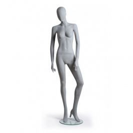 PROMOTIONS MANNEQUINS VITRINE FEMME : Mannequin vitrine femme coloris gris beton avec tête