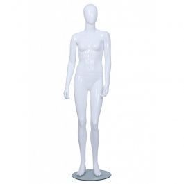 PROMOTIONS MANNEQUINS VITRINE FEMME : Mannequin vitrine fille adolescente  blanc brillant