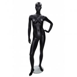 MANNEQUINS VITRINE FEMME - MANNEQUINS ABSTRAITS : Mannequin vitrine femme main sur la hanche couleur noir