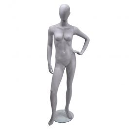 MANNEQUINS VITRINE FEMME - MANNEQUINS ABSTRAITS : Mannequin vitrine femme tête abstrait gris