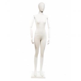MANNEQUINS VITRINE FEMME - MANNEQUINS VINTAGE : Mannequin vitrine femme vintage tissu blanc