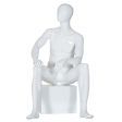 Image 0 : Mannequin vitrine homme assis, blanc ...