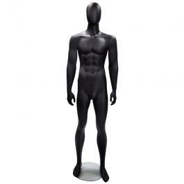 Mannequins abstraits Mannequin vitrine homme position droite couleur noir Mannequins vitrine