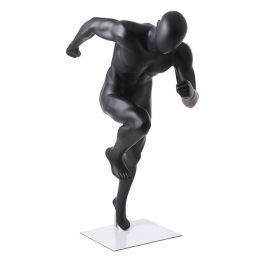 MANNEQUINS VITRINE HOMME - MANNEQUINS SPORT  : Mannequin vitrine homme sprinter noir mat