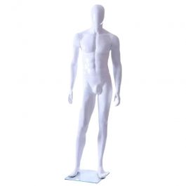 PROMOTIONS MANNEQUINS VITRINE HOMME : Mannequin vitrine sport homme blanc position droite