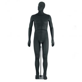 MANNEQUINS VITRINE HOMME - MANNEQUINS FLEXIBLES : Mannequins vitrine homme flexible avec tissu noir