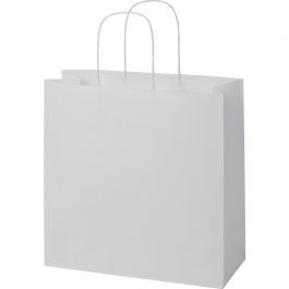 SHOPFITTING : Medium 80g white paper bag with twisted handles