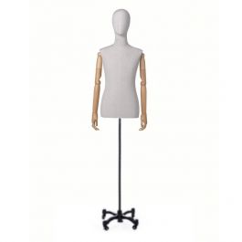 Tailored bust Men's sewn bust with arms on castor base Bust shopping