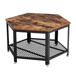 Mesa Mesa hexagonal vintage en madera y metal Mannequins vitrine