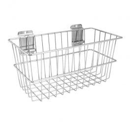 Accessories for slatwalls Metal basket for grooved panels Mobilier shopping