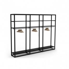 RETAIL DISPLAY FURNITURE : Metal shelving unit 4 levels for shop h240 x 314 x 45cm