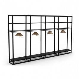 SHOPFITTING : Metal shelving unit  3 levels xl h 240 x 419 x 45 cm