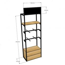 MATERIEL AGENCEMENT MAGASIN : Meuble mural avec étagères et penderie h 220 x 80 x 47