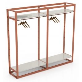 RETAIL DISPLAY FURNITURE - SHELVES GONDOLAS : Modular system carrying and white shelf h185 x 210 x 45