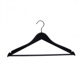 WHOLESALE HANGERS - SPECIAL OFFERS WOODEN HANGERS : Pack 1000 black wooden hangers with bar