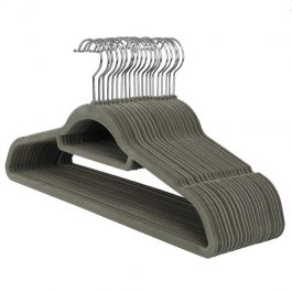 Perchas de terciopelo Pack de 20 perchas de terciopelo gris Cintres magasin