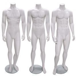 SONDERANGEBOTE HERREN SCHAUFENSTERFIGUREN : Pack x 3 herren schaufensterfiguren ohne kopf weiss