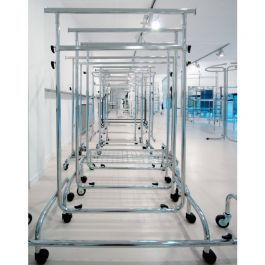 CLOTHES RAILS - HANGING RAILS WITH WHEELS : Pack x3 hanging rails with wheels