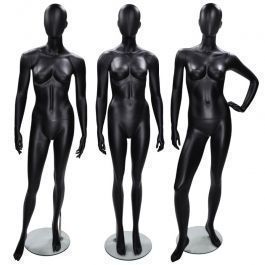 Manichini astratto Pack x3 manichni donna con testa colore nero Mannequins vitrine