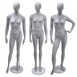Pack x3 Maniqui sin rasgos para senora con base redonda ... Maniquies sin rasgos Pack x3 maniquies senora grise cimento Mannequins vitrine
