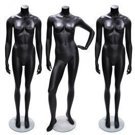 MANNEQUINS DE VITRINES : Pack x3 mannequins femme sans t&ecirc;te noire