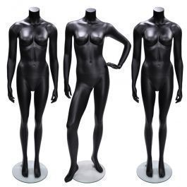 PROMOTIONS FEMALE MANNEQUINS : Package deal 3x headless female mannequin black finish