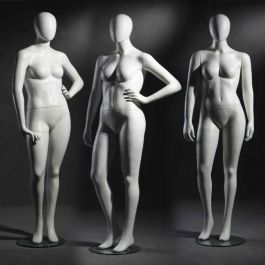 FEMALE MANNEQUINS - PLUS SIZE MANNEQUINS : Package deal x 3 plus size mannequin white color
