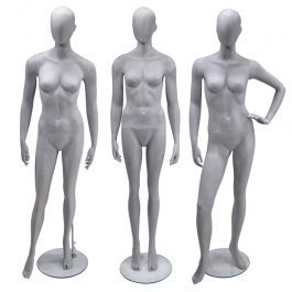 DAMEN SCHAUFENSTERFIGUREN - SCHAUFENSTERPUPPEN ABSTRAKT : Packet x 3 damen schaufensterfiguren grau farbe