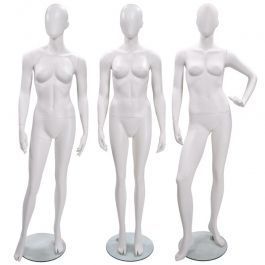 DAMEN SCHAUFENSTERFIGUREN : Packet x 3 damen schaufensterfiguren weiss farbe