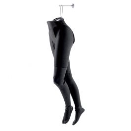 ACCESSOIRES MANNEQUIN VITRINE - JAMBES MANNEQUINS FEMMES : Paire de jambes flexibles femme noir à suspendre