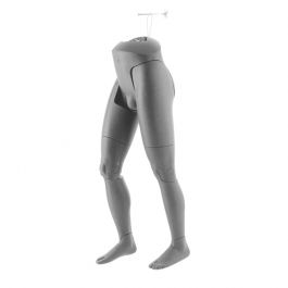 ACCESSOIRES MANNEQUIN VITRINE - JAMBES MANNEQUINS HOMMES : Paire de jambes flexibles homme grise à suspendre