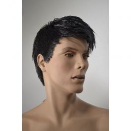 ACCESSOIRES MANNEQUIN VITRINE : Perruque mannequin homme noire