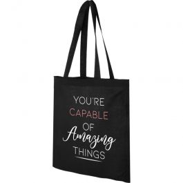 TAILORED MADE PACKAGING - CUSTOM COTTON BAGS : Personalised black cotton bags - 140gr -38x42cm