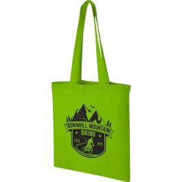 SHOPFITTING : Personalised light green cotton bags - 140gr - 38x42cm