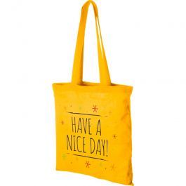 TAILORED MADE PACKAGING - CUSTOM COTTON BAGS : Personalised yellow cotton bags - 140gr - 38x42cm