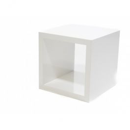 MATERIEL AGENCEMENT MAGASIN - PODIUM : Podium blanc brillant 40x40x40 cm