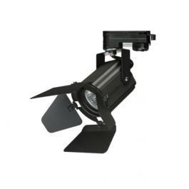 LAMPADE SPOT PER NEGOZI - FARETTI : Proiettore nero a 3 fasi con lampione gu10