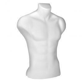 MALE MANNEQUIN BUST - PLASTIC BUSTS : Pvc male bust white pctm1210-01