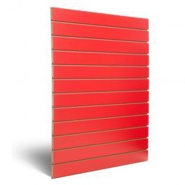 RETAIL DISPLAY FURNITURE - SLATWALL AND FITTINGS : Red grooved panel 10 cm