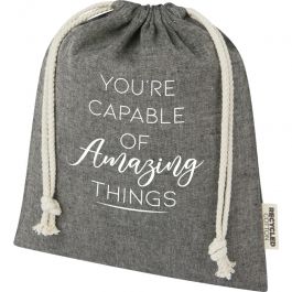 PACKAGING SUR MESURE - SACS EN COTON PERSONNALISéS : Sac cadeau en coton recyclé 150 g de 1,5l - 30x25cm