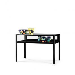 THEKENVITRINE - MESSEVITRINE : Schwarze theke vitrine mit tür 100 cm