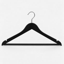 100er-Pack schwarze Holzkleiderbügel (44 cm) mit Hosenstange, ab ... Holzkleiderbugel 100x Schwarzer Holzbügel mit Hosensteg 44 cm Cintres magasin