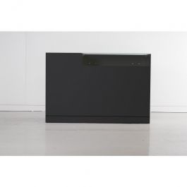 THEKENANLAGE UND VERKAUFSTISCH - THEKENANLAGE MODERN : Schwarzer zähler 150 cm breit