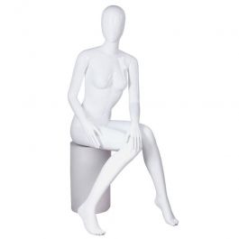 FEMALE MANNEQUINS : Seated female mannequins white finish