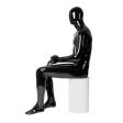 Image 2 : Seated male mannequin black gloss ...