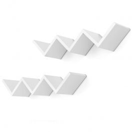 RETAIL DISPLAY FURNITURE : Set of 2 white retro style wall shelves