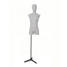MALE MANNEQUIN BUST - TAILORED BUST : Sewn bust with head on tripod base